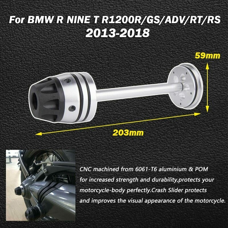 Motorcycle Rear Refit Wheel Fork Axle Sliders Cap Protector Pad Crash for BMW R1250GS R1200GS 2007 RnineT
