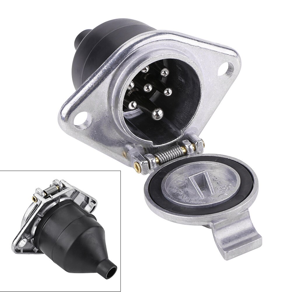 7-Pin Trailer Plug 7-Pole Wiring Connector Adapter Socket Universal Fit For 24V Commercial Vehicle Semitrailer And Trailer