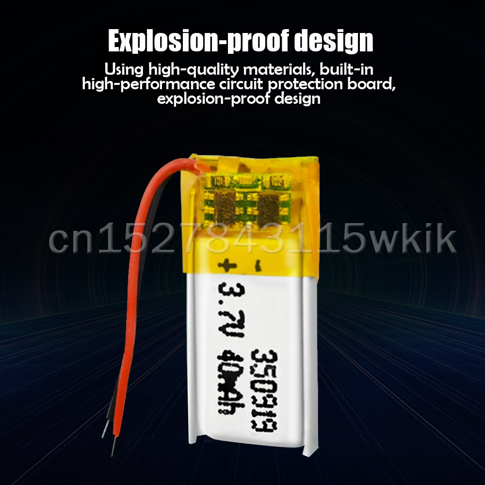 350919 3.7V 50Mah Oplaadbare Lithium Polymeer Li-Po Batterij Voor MP3 MP4 MP5 Dvd Led Bluetooth Oortelefoon speaker Massage Speelgoed Fan
