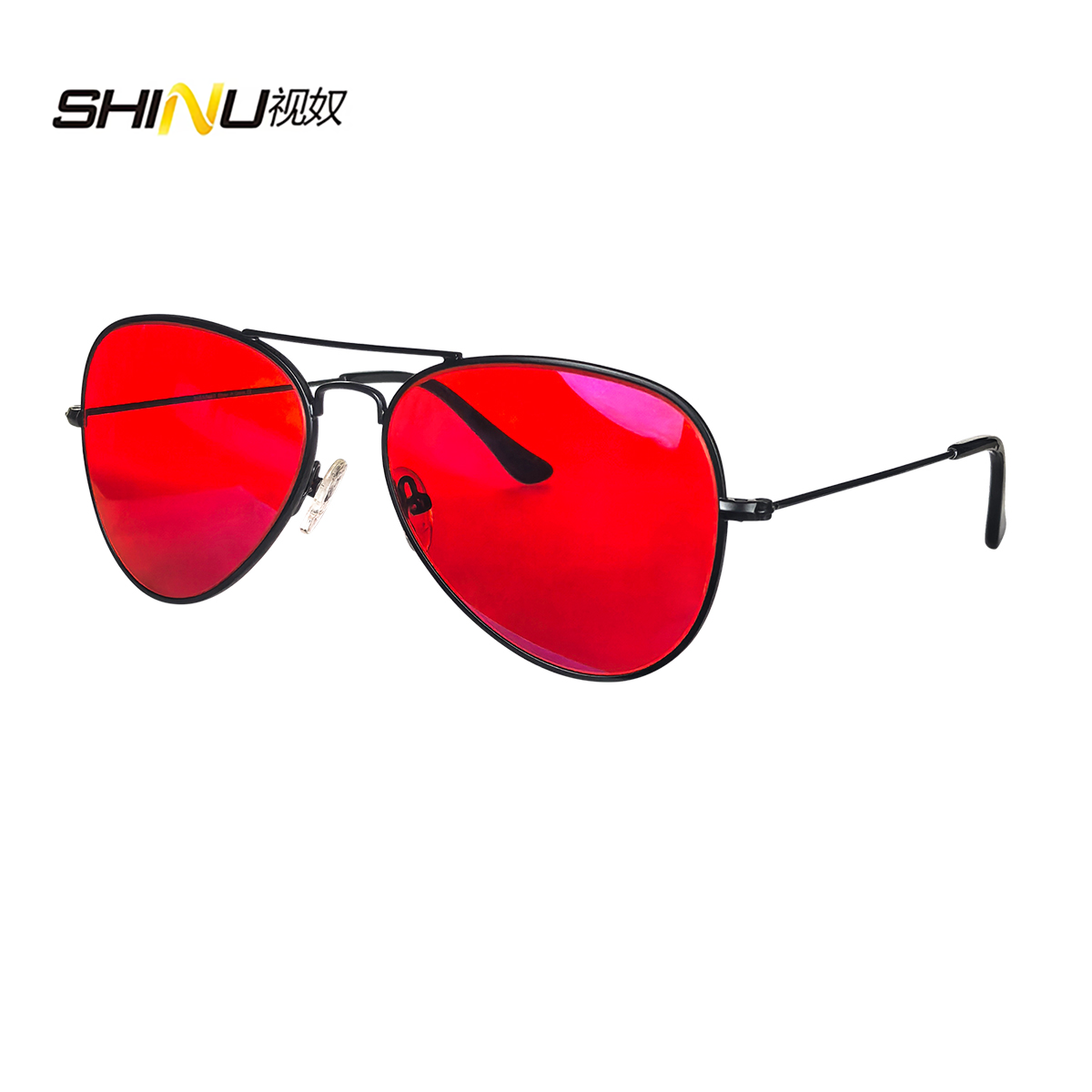 Shinu óculos anti-luz azul masculino, lentes laranja, filtro de luz azul, melhor descanso para dormir, armação de metal: Bege / Cáqui