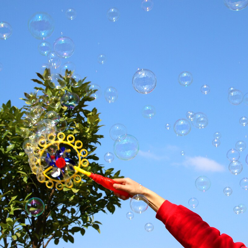 Bubble Wand Speelgoed Kinderen Buiten Spelen Speelgoed Twee-In-een Bubble Stok Windmolen Magic Draagbare Bubble Stickchildren