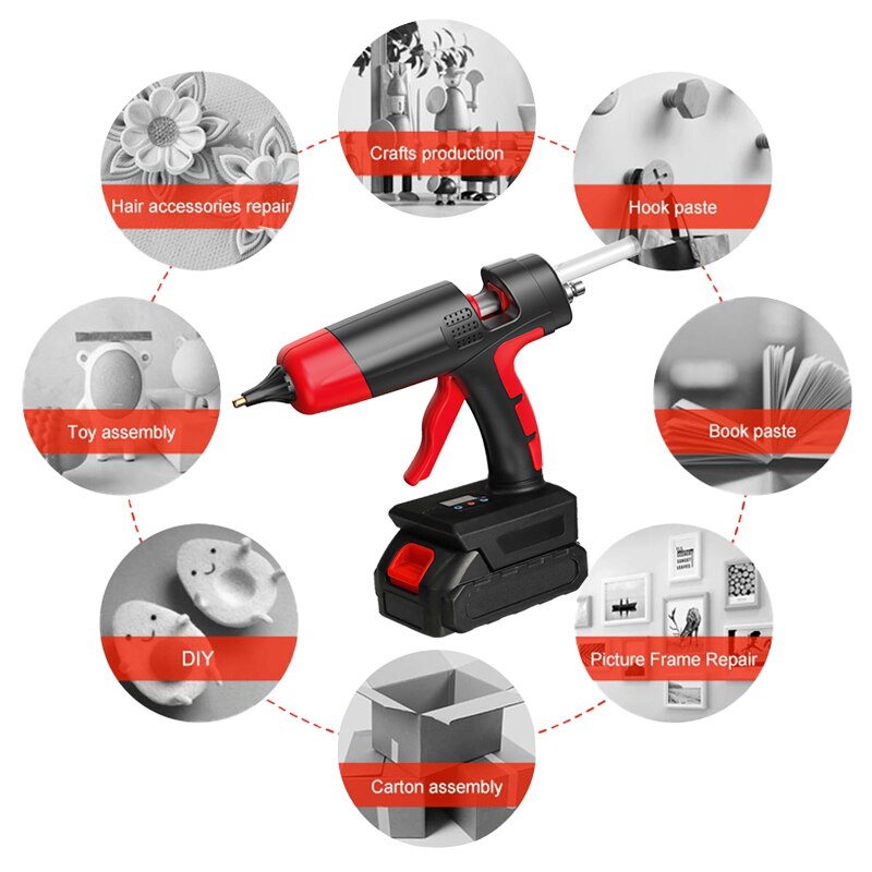 21V 1000W Cordless Melt Glue Gun for 11mm Glue Stick Rechargeable Li-ion Battery Home DIY Repair Tool with Makita Battery