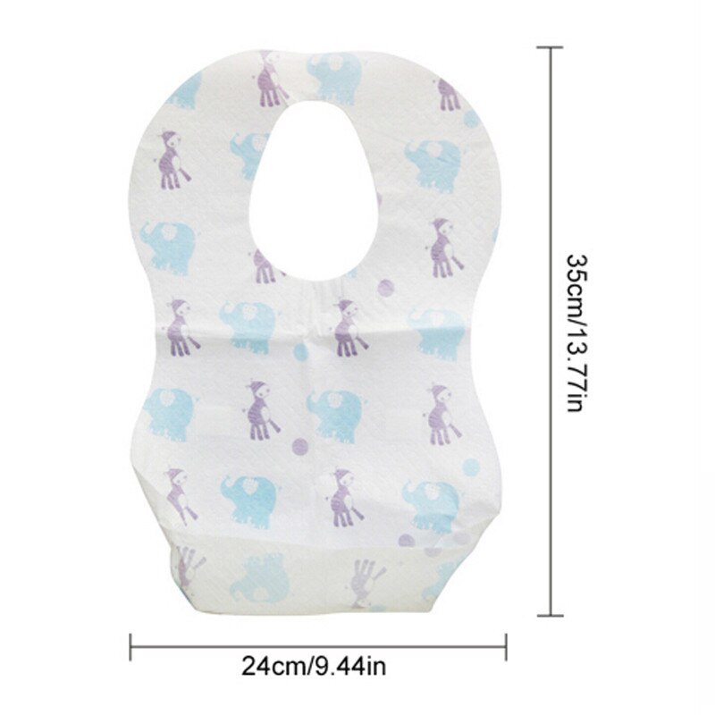 Waterproof Non-Woven Fabric Disposable Bibs Eating Saliva Paper Bibs For Babies 10pcs