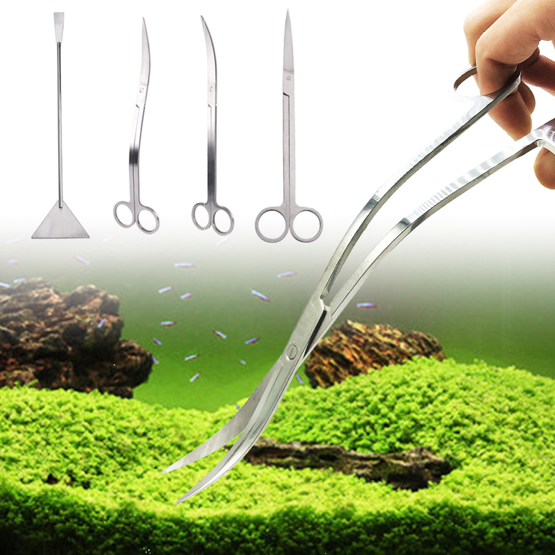 Aquarium Accessoires Hard Roestvrij Staal Aquarium Gereedschap Schaar Pincet Planten Golf Schaar Aquarium Schoppen Cleaner Supplies