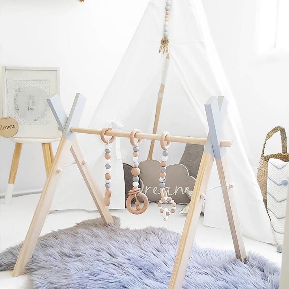 Houten Baby Gym Frame Activiteit Center Opknoping Bar Voor Baby 'S Over 3 Maanden Oud