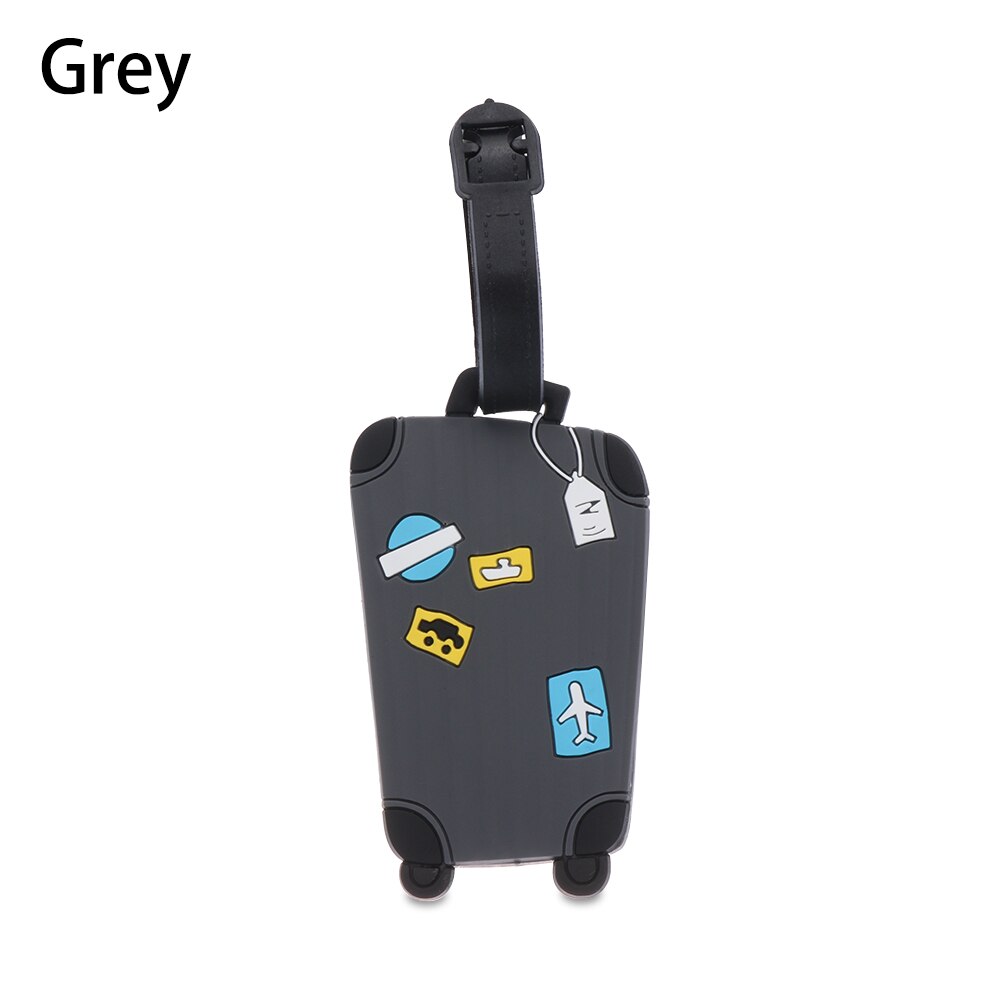 1PC Reizen Accessoires Bagage Tags Koffer Label Handtas Hanger Creatieve Instapkaart Cartoon Bagage Tags Adres Holder: grey