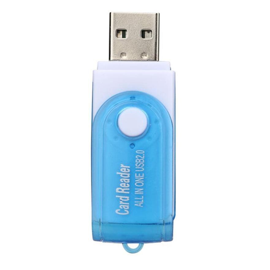 Binmer Blue White USB 2.0 All in one Multi Memory Card Reader for Micro SD/TF M2 MMC SDHC MS Duo 18Jan25