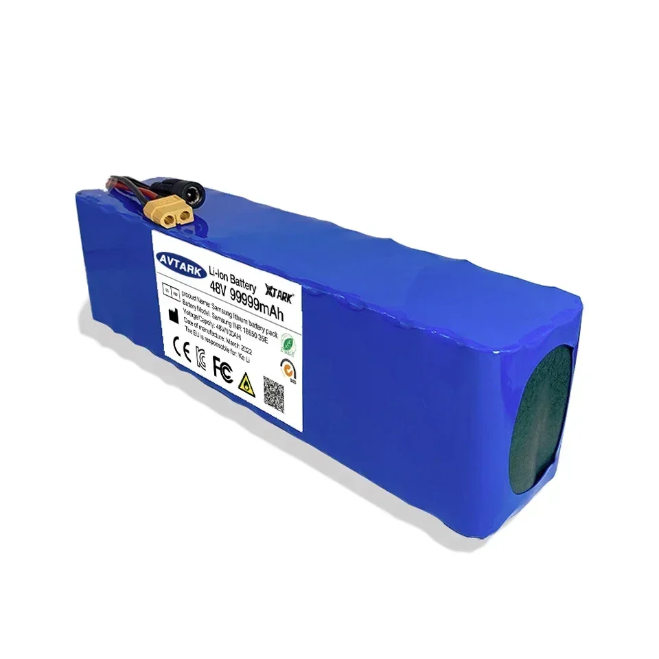 V GO Hoge capaciteit 48V 100Ah 1000W 13S3P 99999Mah Li-Ion Batterij 54.6V Li-Ion Batterij Elektrische Scooter met Bms + Oplader
