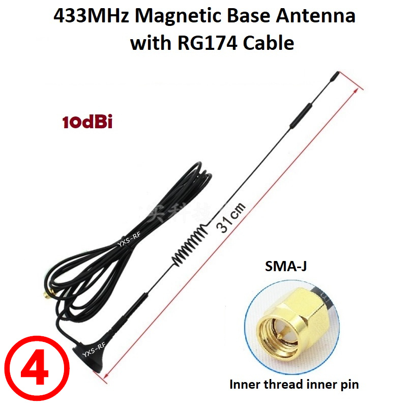 433MHz 470MHz Magnet Lora Antenne SMA Stecker Magnet halterung Antenne mit RG174 Kabel für Modul Fernbedienung iot: MULTI / 10M
