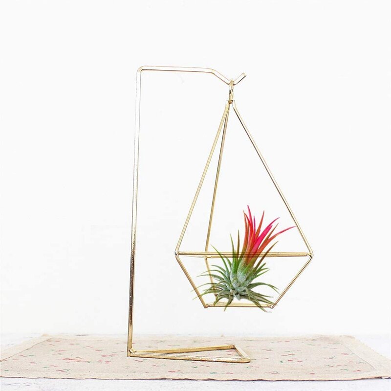 2 Pack Air Plant Holder Stand Triple-Gedreven Mand Himmeli Vierhoek Mand Stand Voor Opknoping Airplant Tillandsia