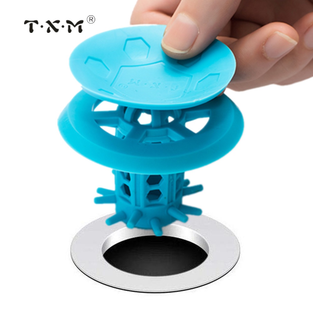 2PACK TXM Drain Hair Catcher Bathtub/Sink Drain Hair Catcher,2 in 1 Bathtub Drain Protector for Shower