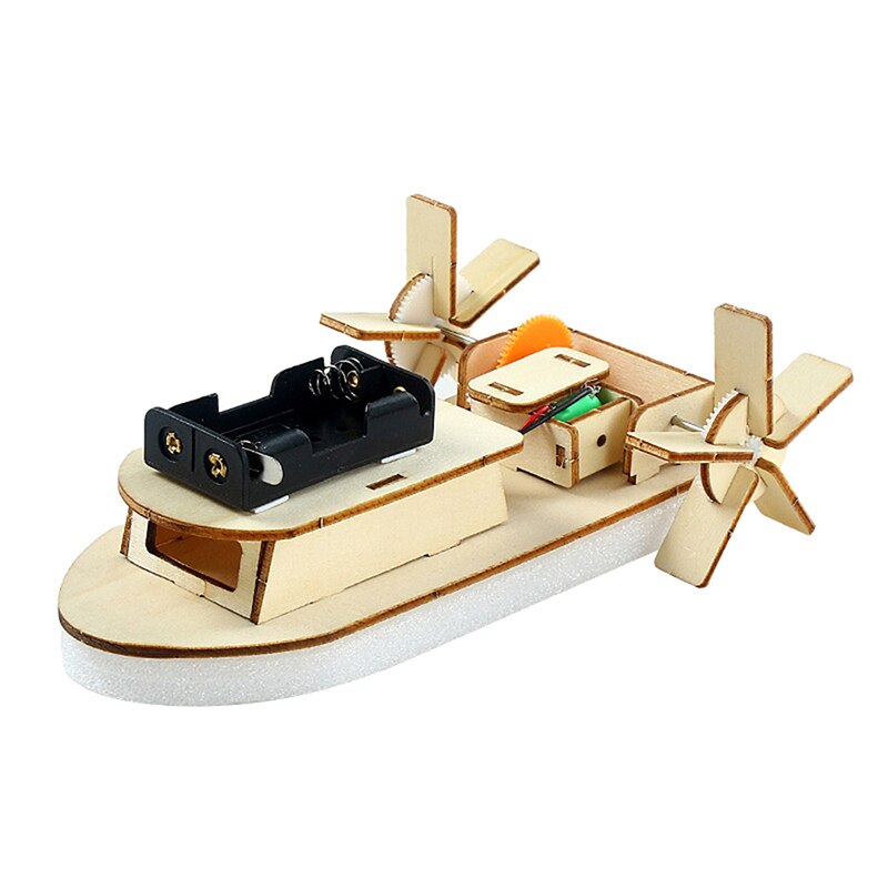 Students DIY Paddle Wheel Ship Assembling Model Educational Toys Material Kits