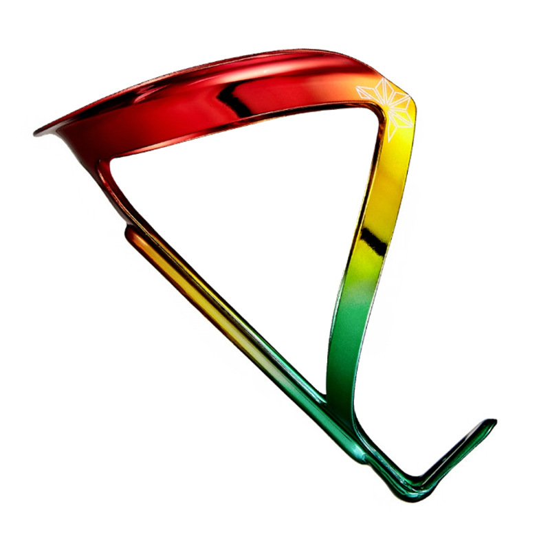 Supacaz oil slick vattenflaskhållare för mountainbike färgglada lutande vattenkokare ultralätta cykeltillbehör: Rött guldgrön