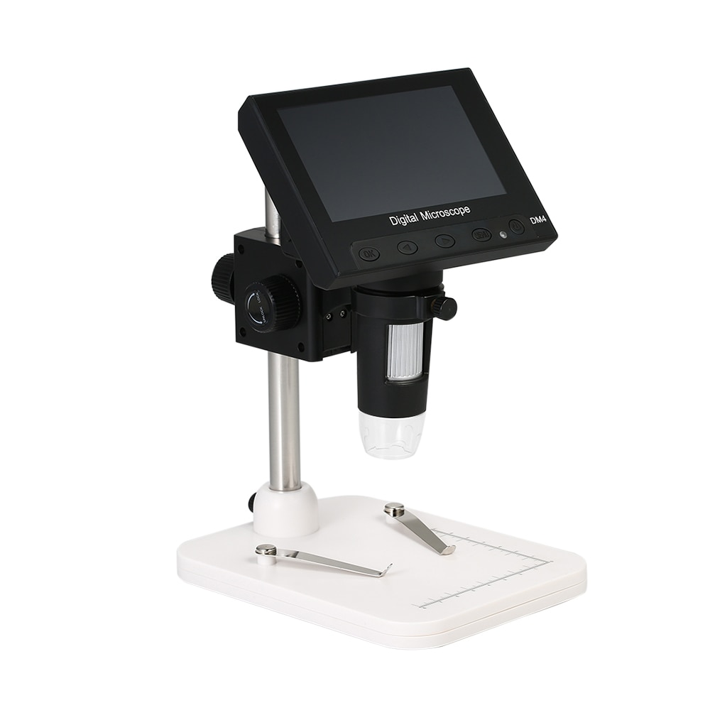 USB Digital Electronic Microscope 1000x 2.0MP DM4 4.3 Inch LCD Display VGA Digital Microscope 8 LED Stand for PCB Circuit