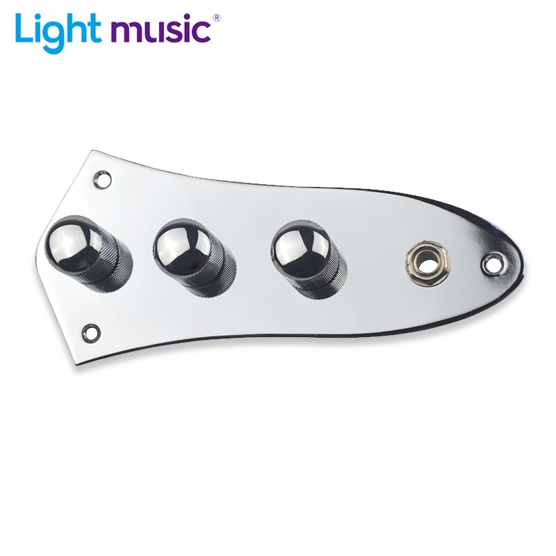 Control Plate for Jazz Bass JB Style Bass Guitar Chrome with Potentiometer Socket Line Knob Guitar Accessories