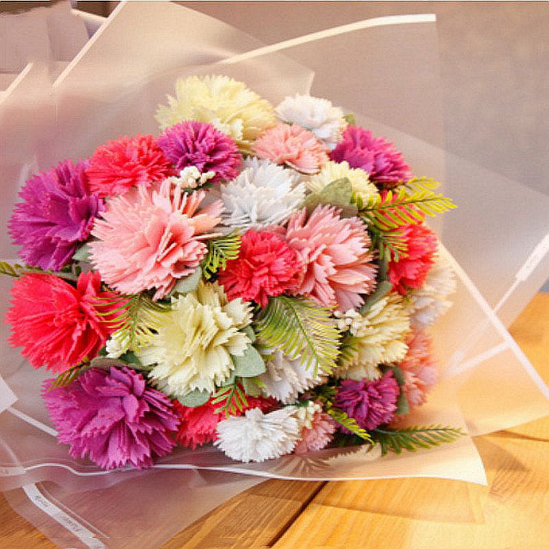 1pc ramo de flores artificial Kit de fieltro tela no tejida material de embalaje DIY artesanía costura de cumpleaños decoración para el hogar