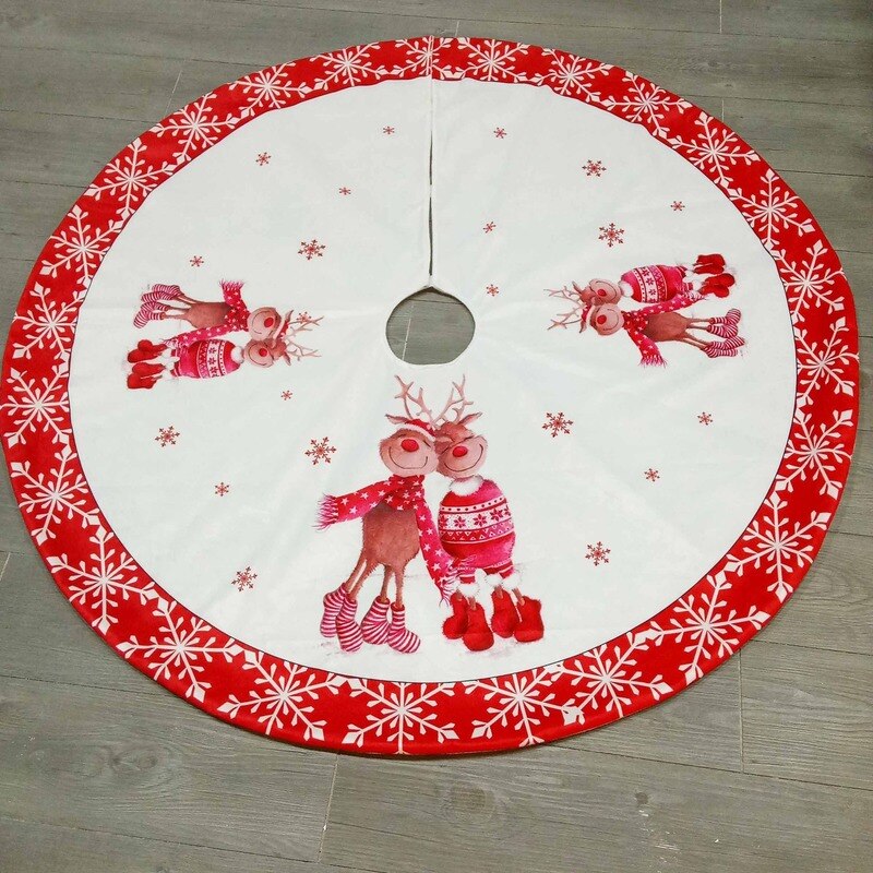100/120cm juletræ nederdel juletræ tæppe snefnug træ nederdel år dekorationer juledekorationer til hjemmet: Stil 6 (120 cm)