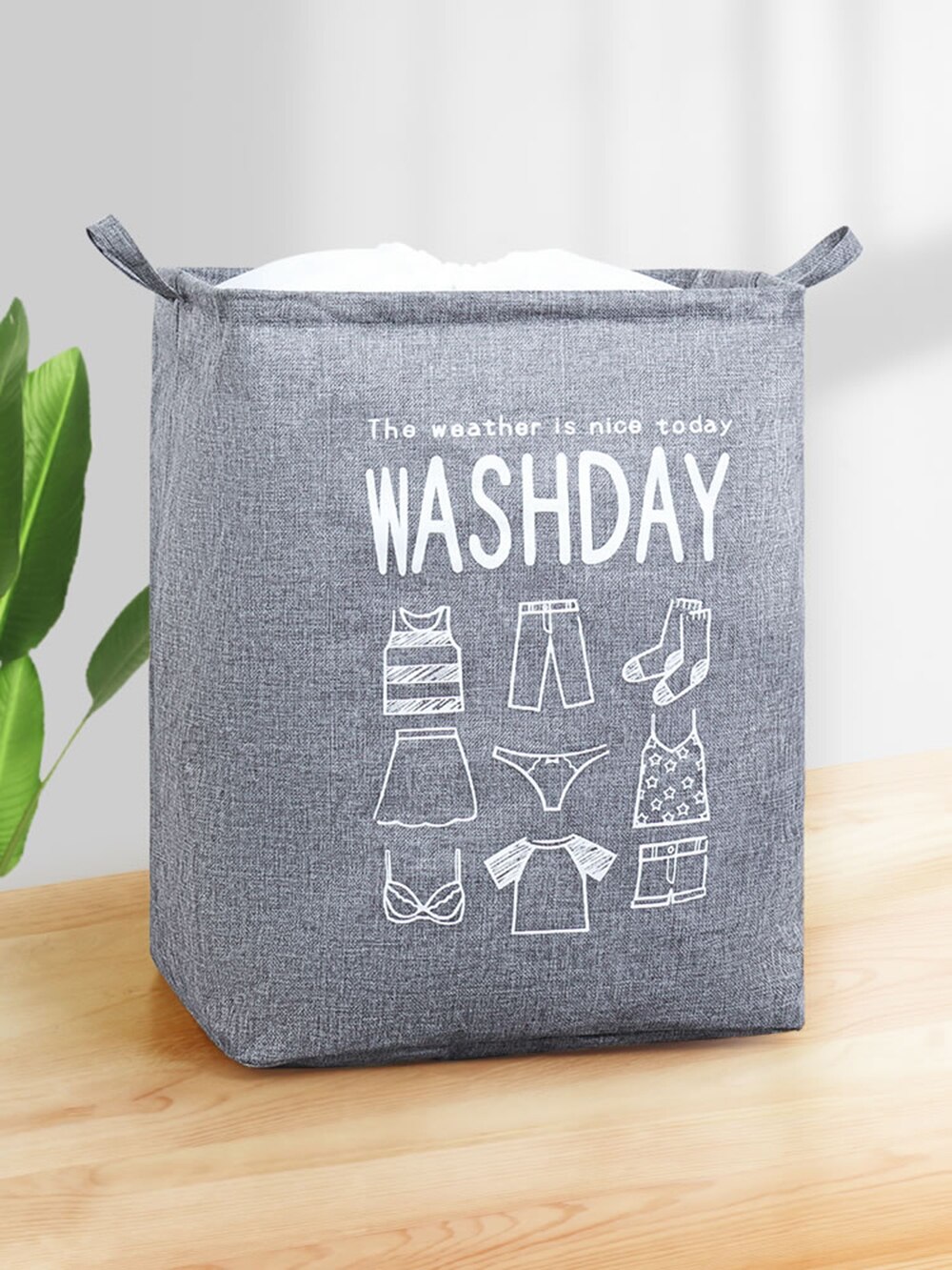 Futon storage bag with clear window Futon clothing blanket storage case non-woven fabric with handle Gray