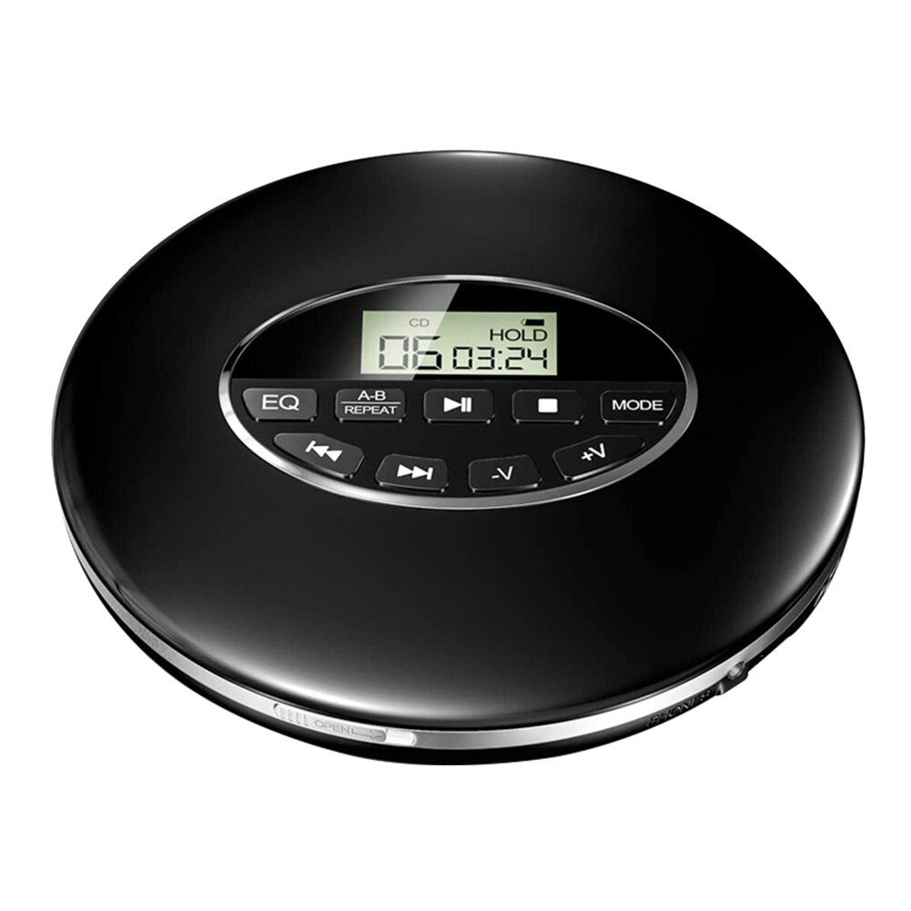 Lecteur CD Portable Anti-saut pour voiture, Compact, multifonction, alimenté par batterie, USB, AUX, Audio, blanc, noir: Black