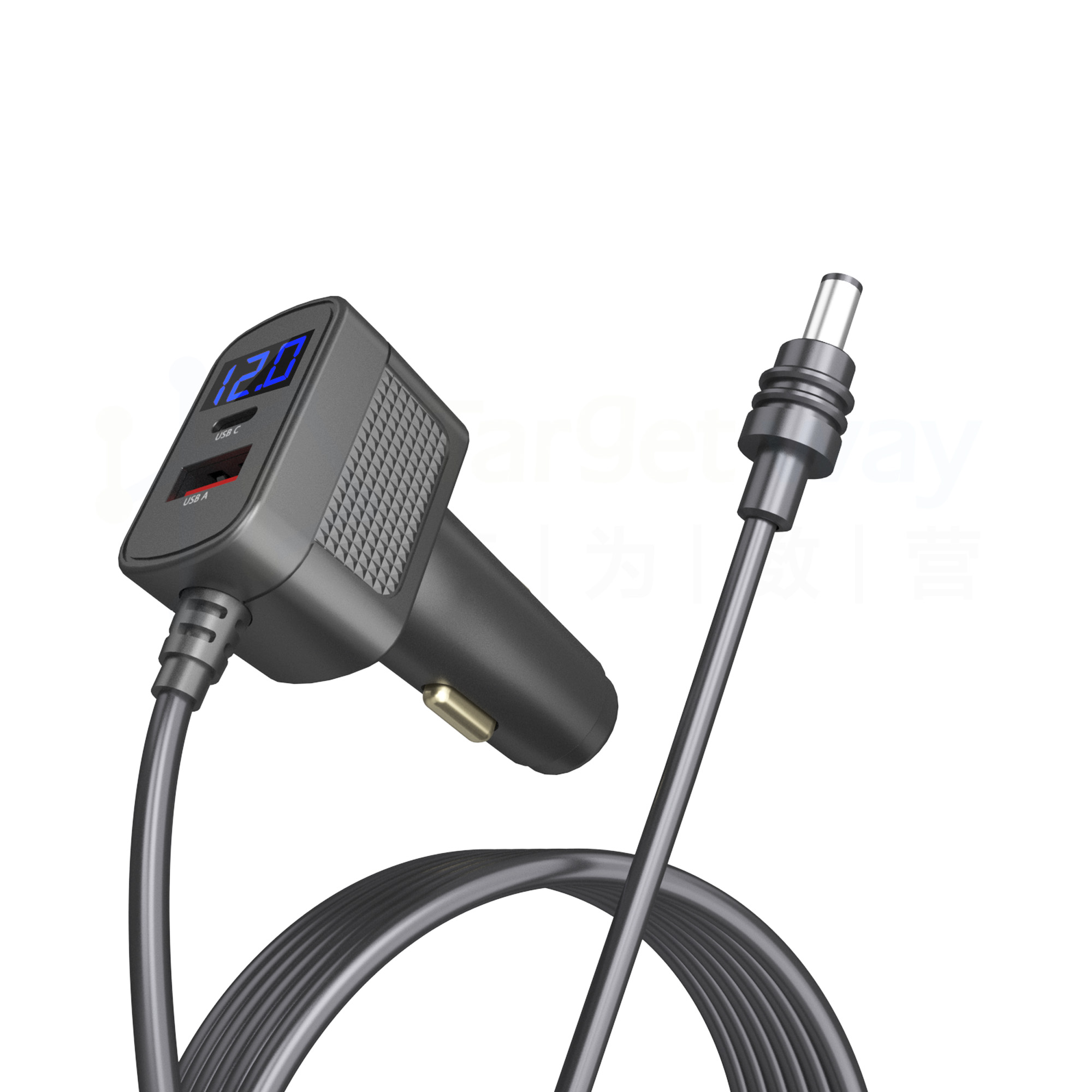 3M Starlink Mini Power Cable 100W 12V-24V Cigarrete Lighter Adapter to DC Power Cable with USB Type-C Port and Voltmeter