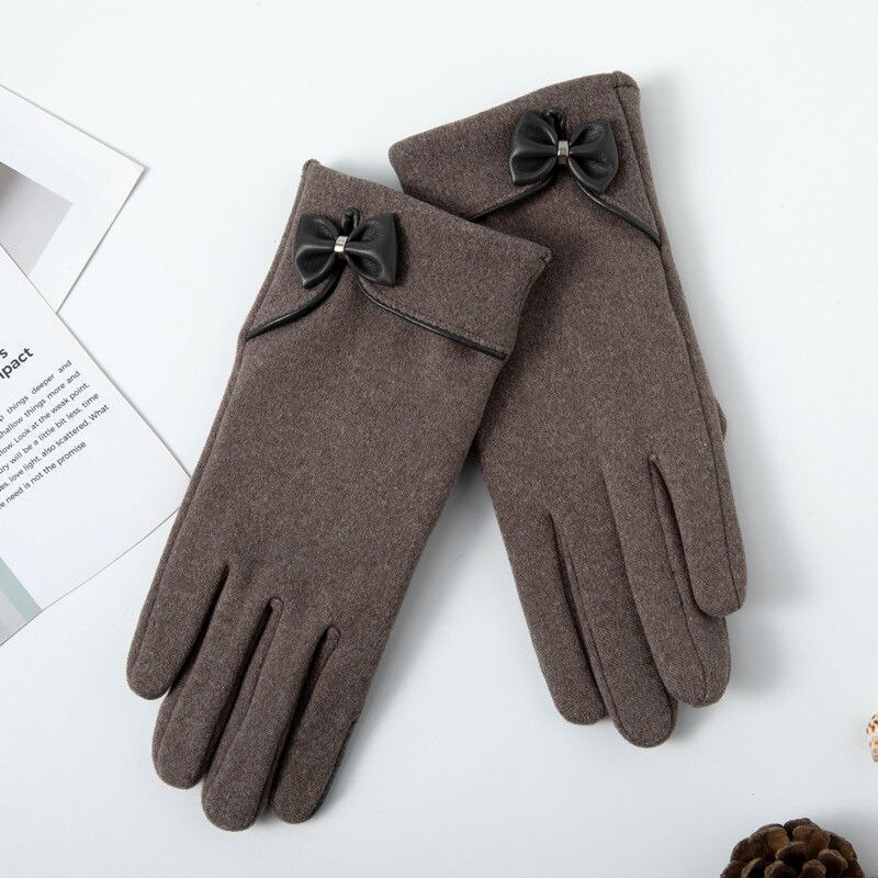 Guantes suaves y elásticos para mujer, manoplas suaves y elegantes que mantienen el calor en la pantalla táctil, con interior de terciopelo grueso, resistentes al viento, para ciclismo