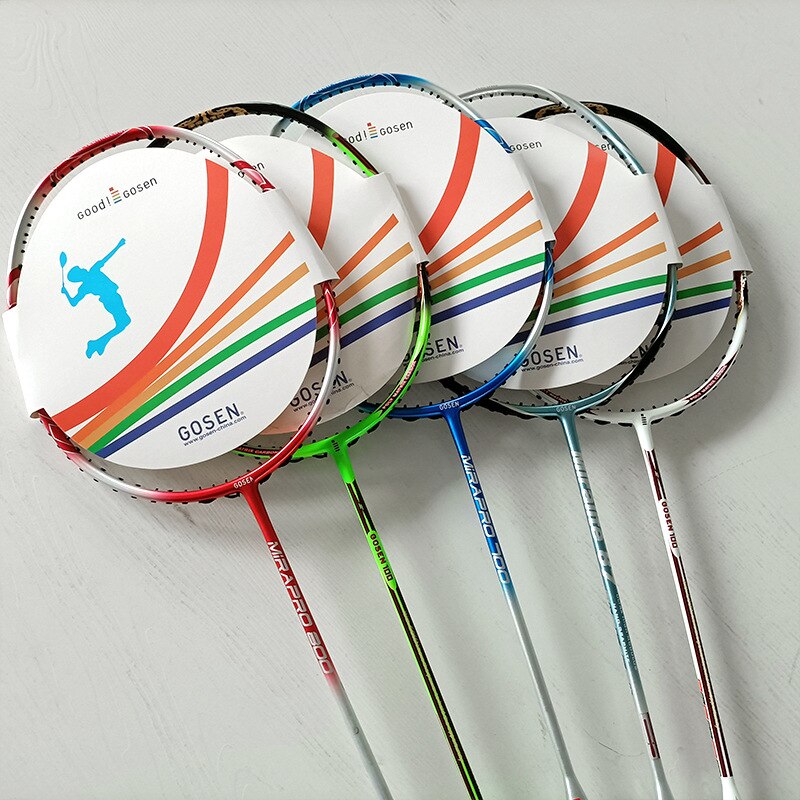 Professionele Training Badminton Racket Siamese Full Carbon Nylon Materiaal Met String Racket Met Handtas En Hand Gel -40