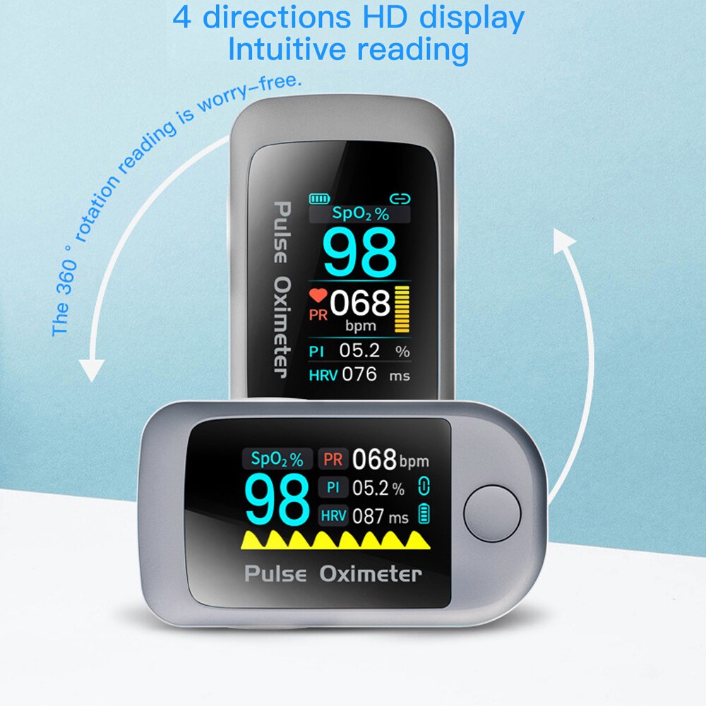Bluetooth Oximeter Vingertop Hart-Rate Variabiliteit Meter Monitor Data Record Saturatiemeter De Dedo Ips Display Oefening