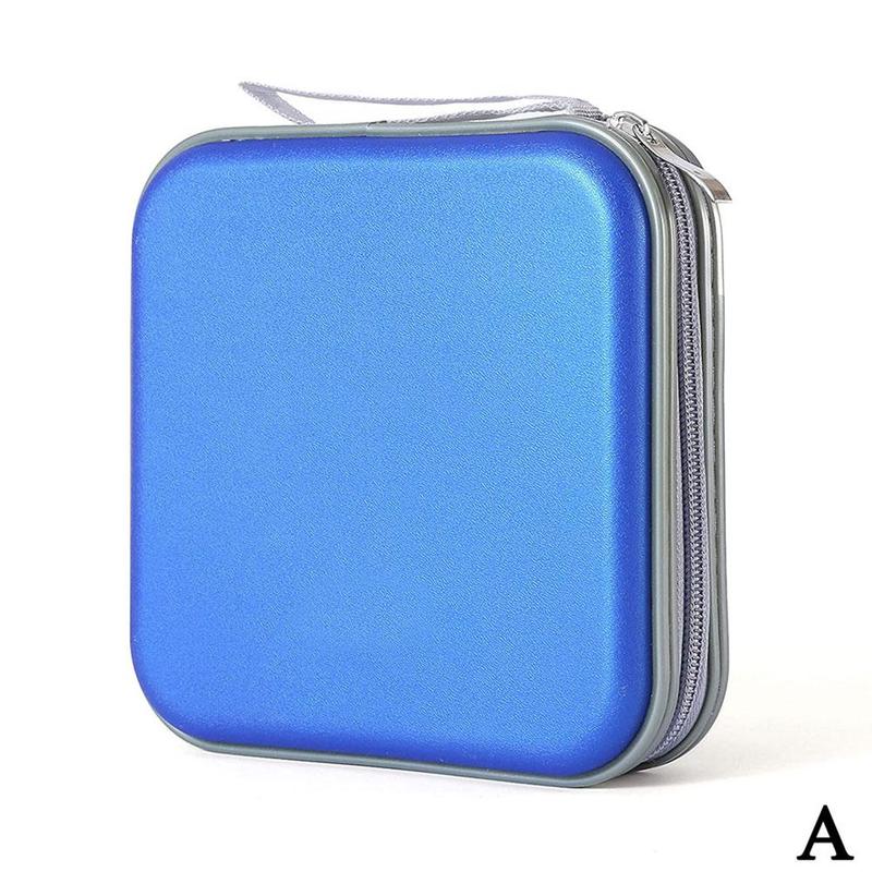 Portátil 40 Uds capacidad de disco CD DVD tamaño monedero bolsa de almacenamiento con manga duro álbum cremallera titular caja de CD caja cuadrada organizador J2X2: A