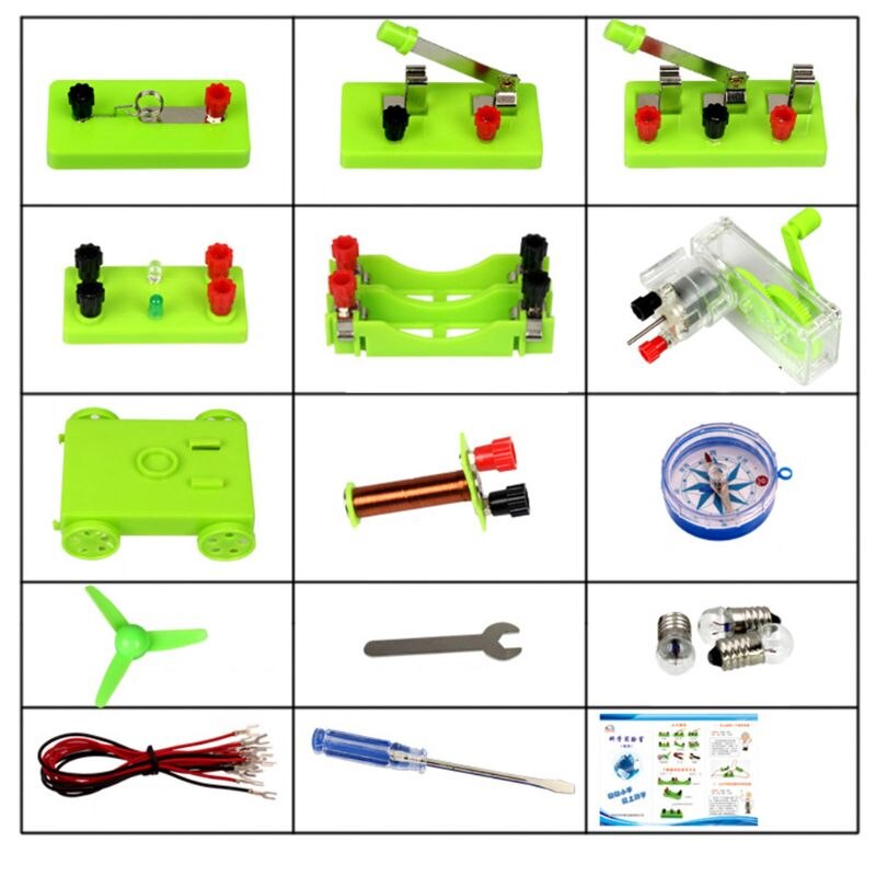 Physics Labs Circuit Learning Kit Basic Electricity Discovery Principles Kit for Science Study Parallel Magnetism Equipment 85WF