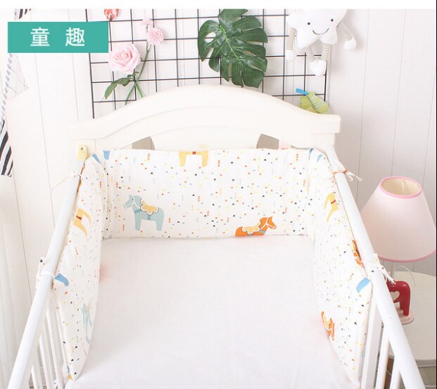 Juego de cama para bebé de una pieza para de dinosaurio, parachoques de cuna de 180x30cm, Protector de cuna para recién nacidos, cojín de seguridad para cama de bebé de estilo nórdico: 7