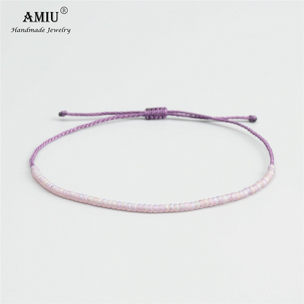 2022 Amiu Handgemaakte Bead Armband Mooie Regenboog Kleur Wax Draad Touw Armbanden En Armbanden Voor Vrouwen Mannen Zaad Kralen Armbanden: 7