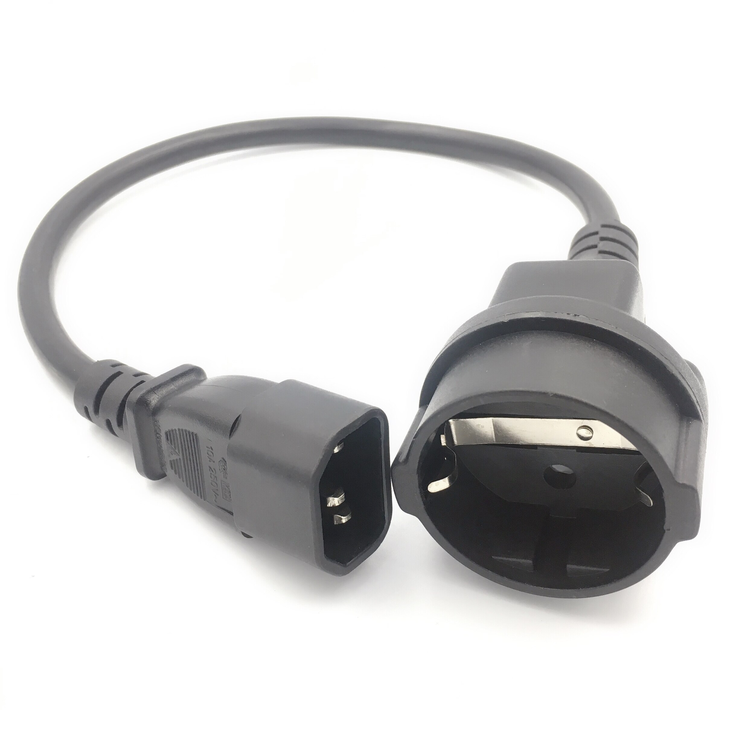 Euro Outlet Socket Netsnoer, IEC 320 C14 Mannelijke naar Schuko CEE7/16 2Pin Vrouwelijke Socket Power Kabel Voor UPS PDU, HET apparatuur