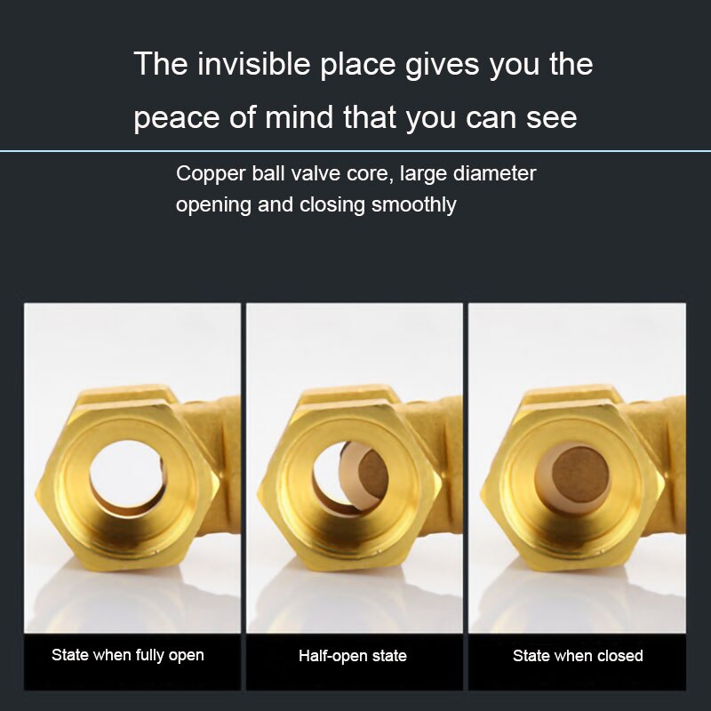 LEDFRE 1/2" 3/4" 1" inch Brass Copper Gate Valves DN15 20 25 Water Internal Thread Valves LF38003