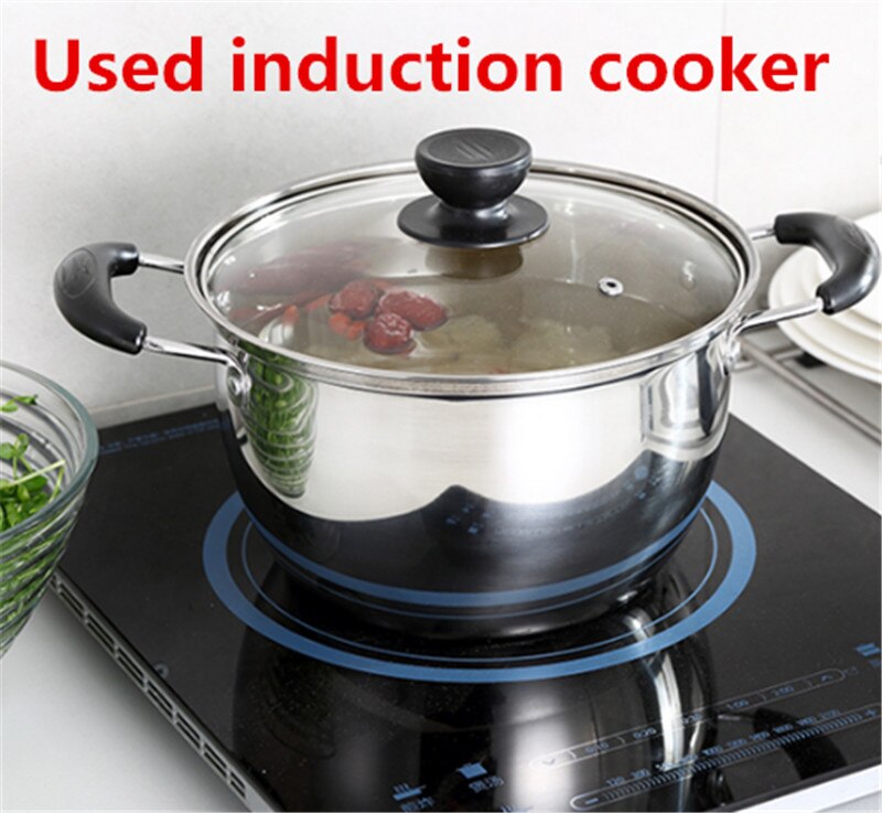 Edelstahl topf Doppelten Boden Suppe Topf Nichtmagnetischen Kochen mehrzweck Kochgeschirr nicht Stock Pfanne induktion Herde verwendet topf