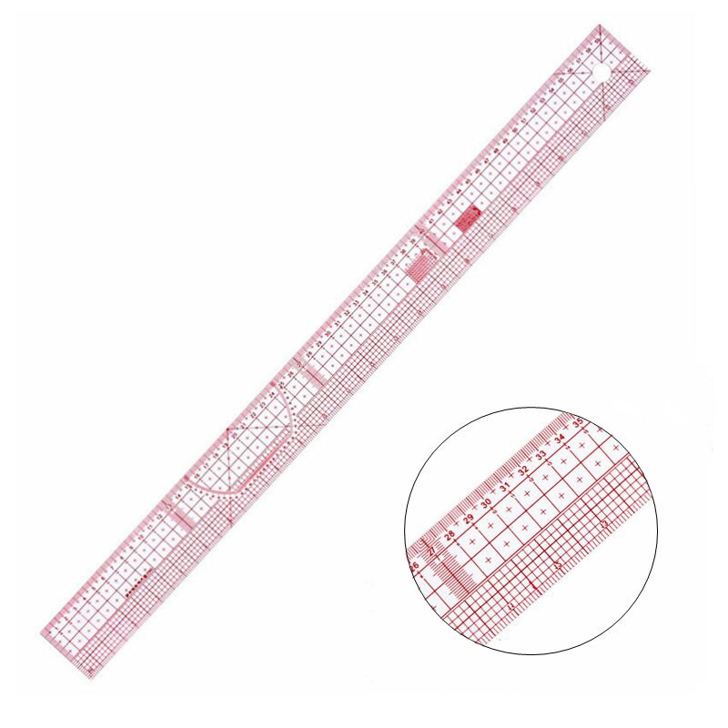 60cm DIY Measuring Patchwork Yardstick Double Side Metric Straight Ruler Sewing Tailor Multifunction Transparent Drawing Ruler