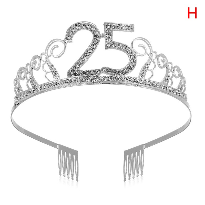30 40 50 syntymäpäiväjuhlien koristelu aikuisten kristalli tekojalokivi tiara prinsessakruunu