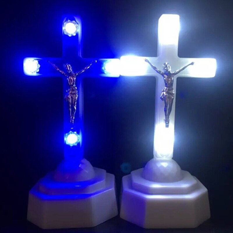 Led Licht Christus Jezus Kruis Thuis Kerk Bid Ornamenten Kerk Souvenirs Kruisbeeld