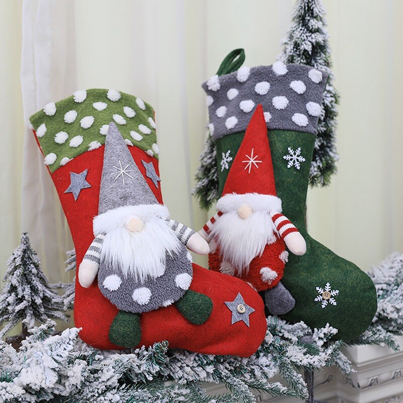 Kerst Drie-Dimensionale Pop Sok Kids Snoep Zak Mini Xmas Tree Ornament Kerstsok Decoratie Voor Thuis 1pc