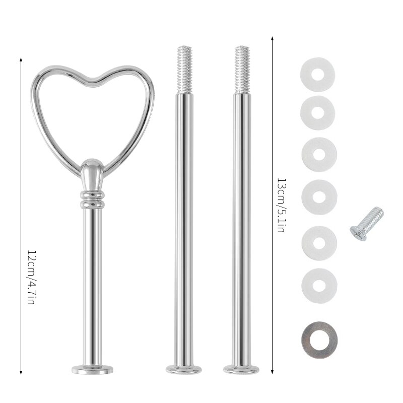 Vierkante Ronde Liefde Hartvormige Cake Drie-Layer Beugel Hars Lade Diy Siliconen Mal Coaster Epoxyhars Mal accessoires Kit: 8