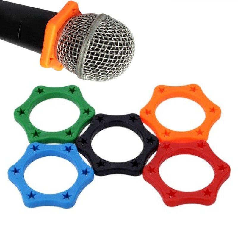 5Pcs Silicone Draadloze Handheld Microfoon Houder Anti-Rolling Beschermhoes Microfoon Bescherming Anti Ring Voor Dj ktv