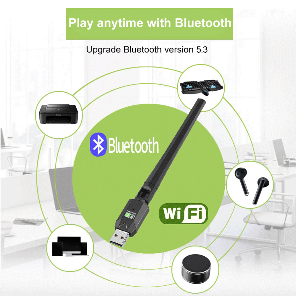 900Mbps 2 in 1 USB Bluetooth5.3 Wifi Adapter For PC BT wifi6 2.4G 5G Dongle Usb Wireless Network Card WiFi Receiver For Win10/11