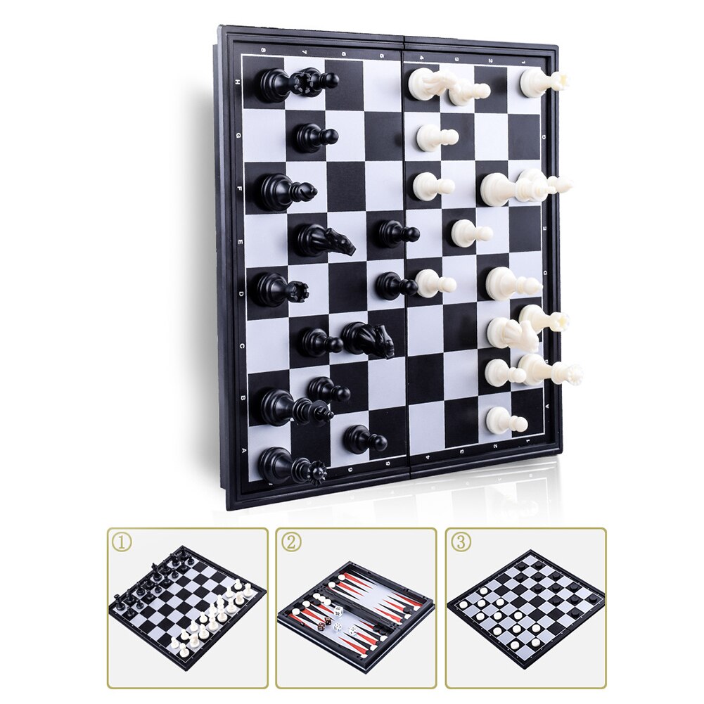 3 In 1 Opvouwbare Magnetische Backgammon Checkers Schaakbord Spel Intelligent Speelgoed Reizen Bordspel Concurrentie Speelgoed