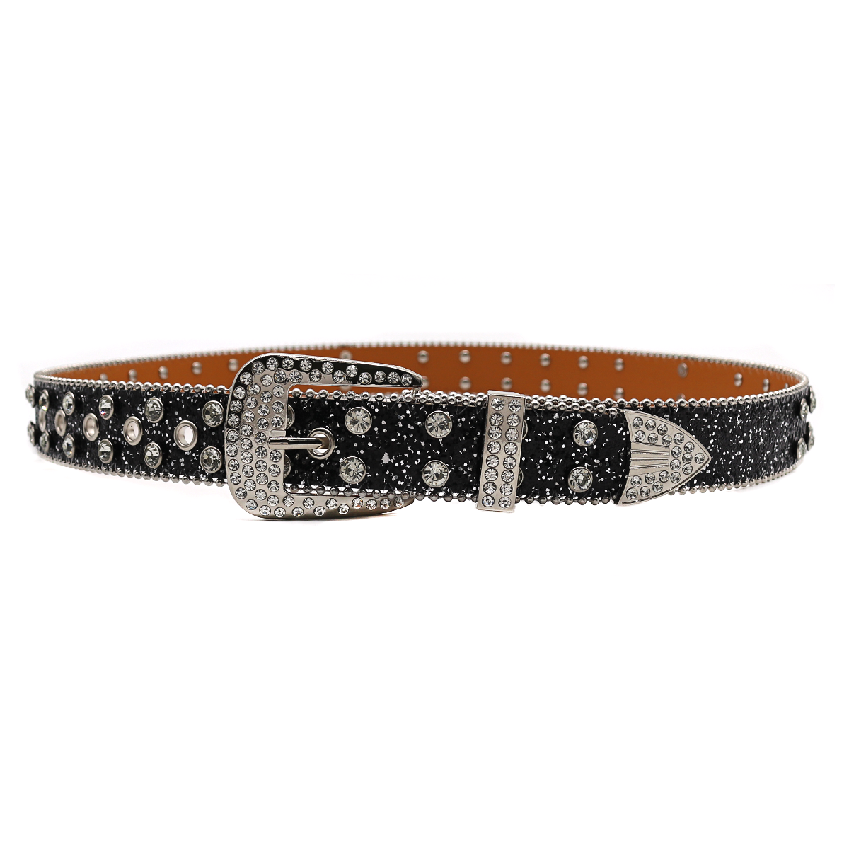 Heren Jeans Kroon Strass Y2K Stijl Riem Riem Damesriem Western Denim Glanzend Klinknagel Leer HipHop Punk Rock