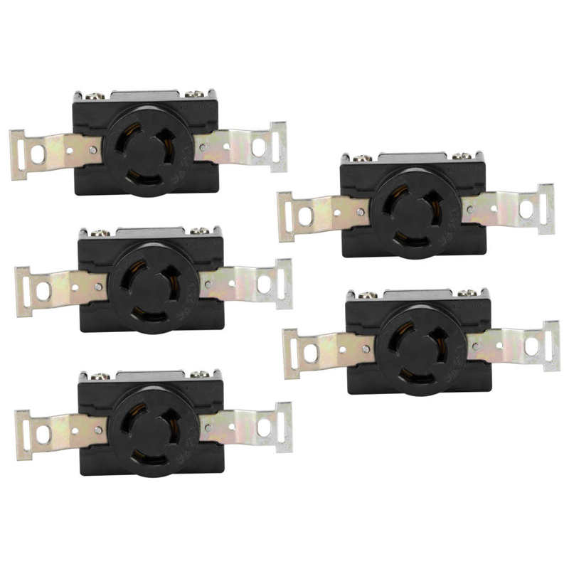 5Pcs American 3-Holes Plug Socket Gasoline Generator Accessory for 168f/188f 2/3/5/6.5KW 250V