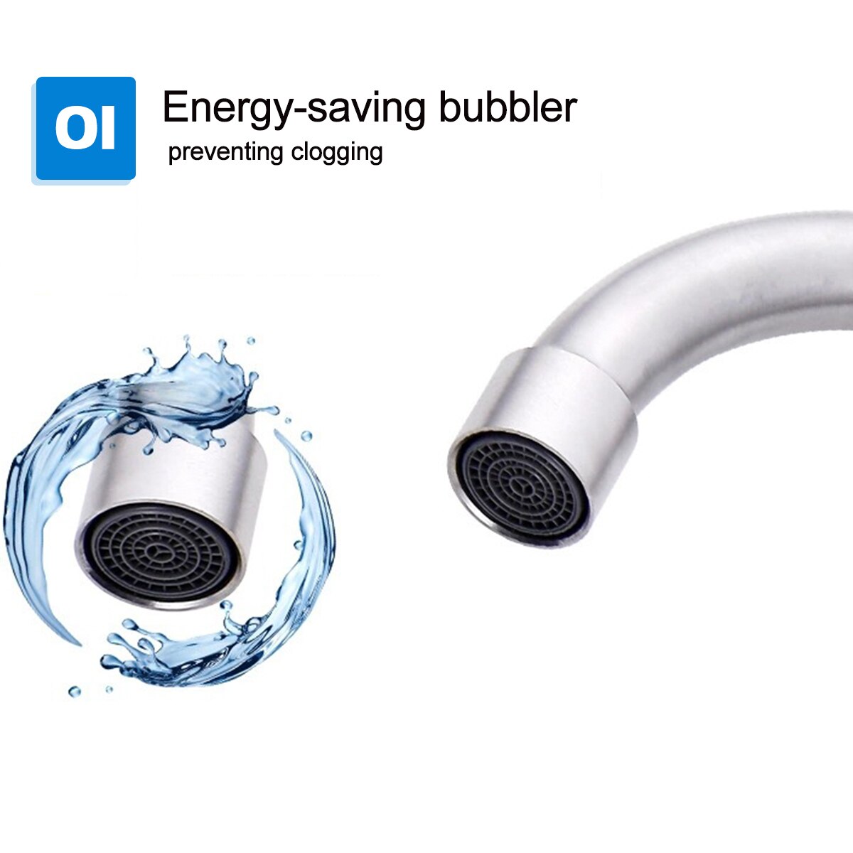 Kitchen faucet stainless steel single handle sink faucet curved single cold faucet crane bathroom basin faucet panel installatio