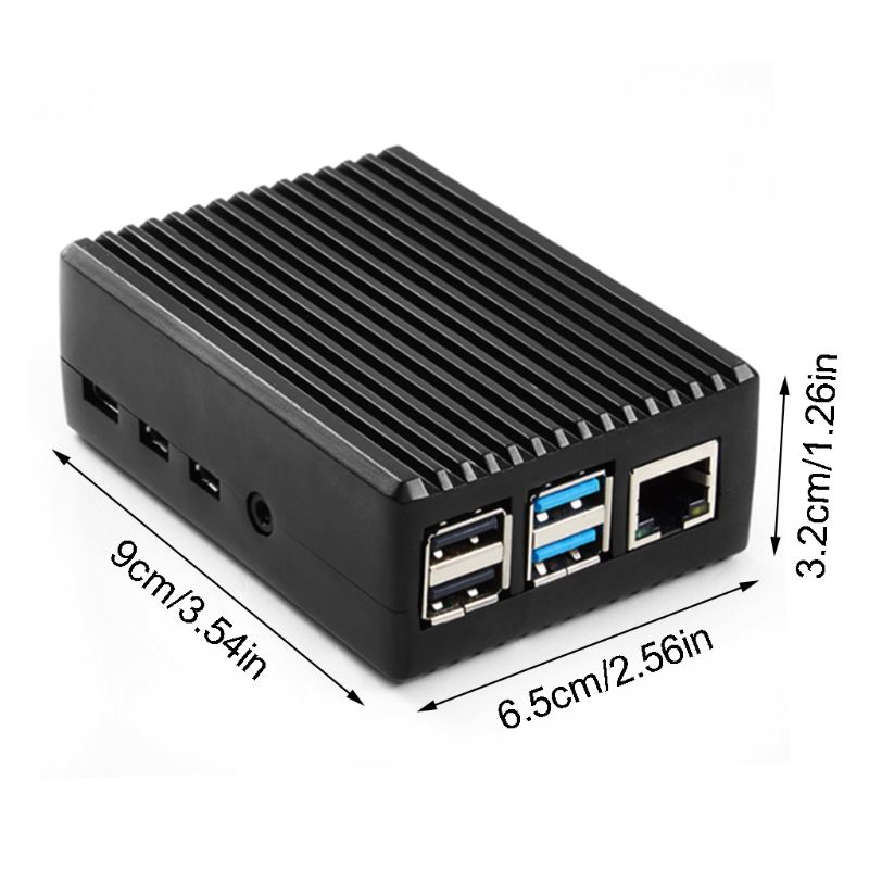 Metal Case Enclosure Aluminum Alloy Protective Shell for Raspberry Pi 4B Kit