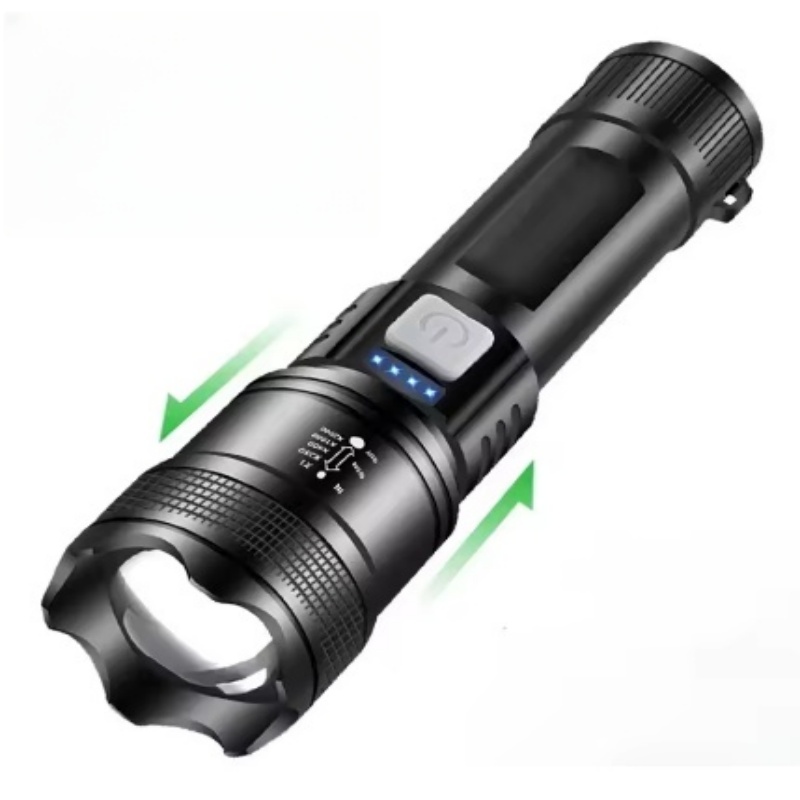 Krachtige P70 LED-zaklamp Camping Opladen via USB Zoombare waterdichte zaklamp Draagbare werklamp 4 verlichtingsmodi Ingebouwde batterij