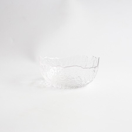 Green Code Irregular Glass Household Drawing Phnom Penh Glacier Fruit Salad Bowl Pyrex Fruit and Vegetable Plate: Transparent D16