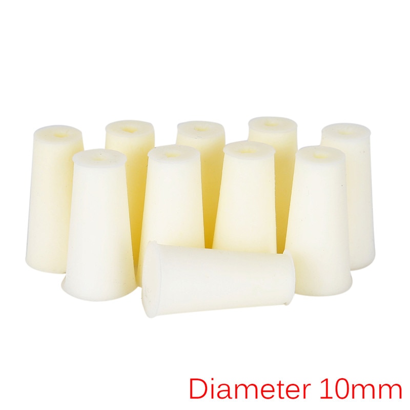 10pc Diameter 10-18mm Home Brew Wine Stopper Food Grade Silicone Plug With Hole Silicone Rubber Stopper for Airlock Bubbler