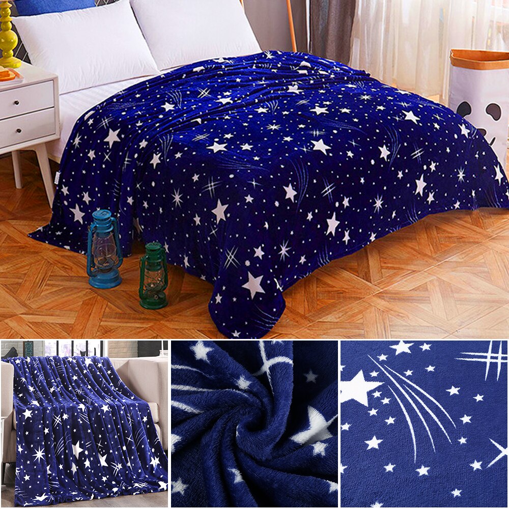 Decke Super Weich warm Solide warm Mikro Plüsch Vlies Sterne Decke Werfen Teppich Sofa Bettwäsche